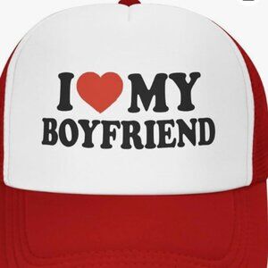 I Love Heart My Boyfriend Hat Unisex Adult Trucker Hats Adjustable Cap NWT